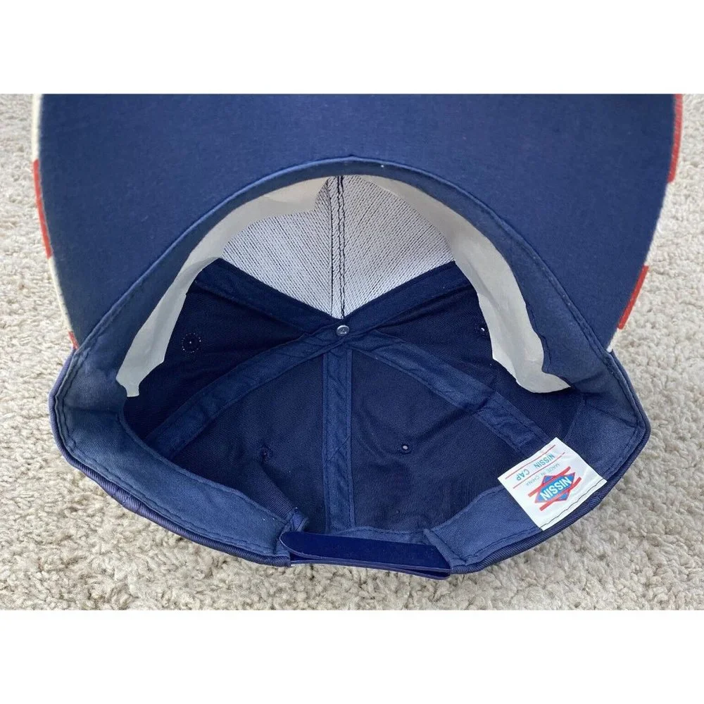 Nissin VFW Post 33 Hat America Flag Stars Stripes Patriotic Snapback Trucker Cap